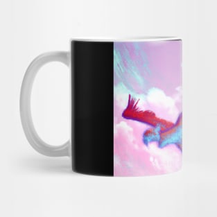 Phoenix Bird in Blue and Reddish Tones Mug